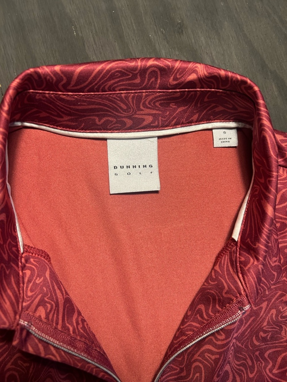 Dunning Golf Women’s Burgundy Patterned Zip-Front Top